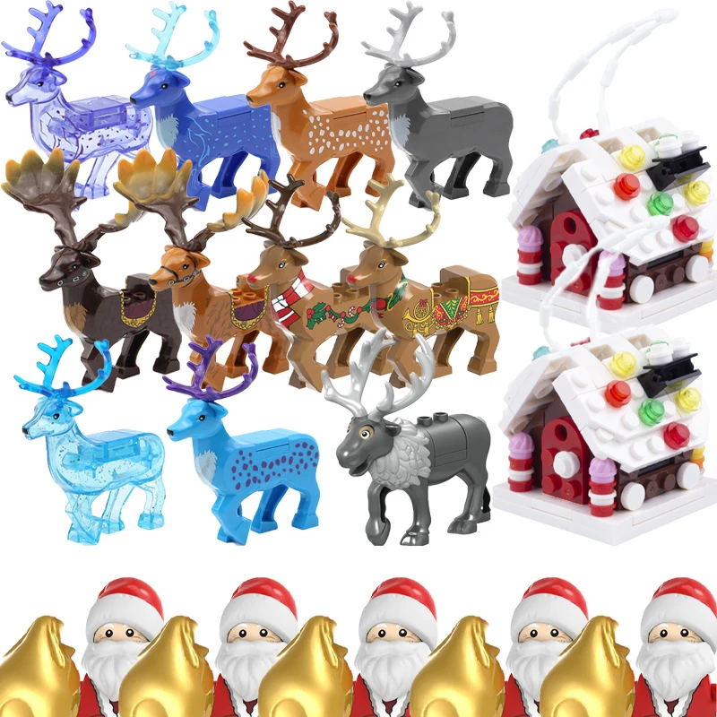 

Строительные блоки: город, друзья, Счастливого Рождества, фигурки, замок, Санта, бабушка, животные, олень, лось, олень, аксессуары, кирпичи, игрушки, подарки