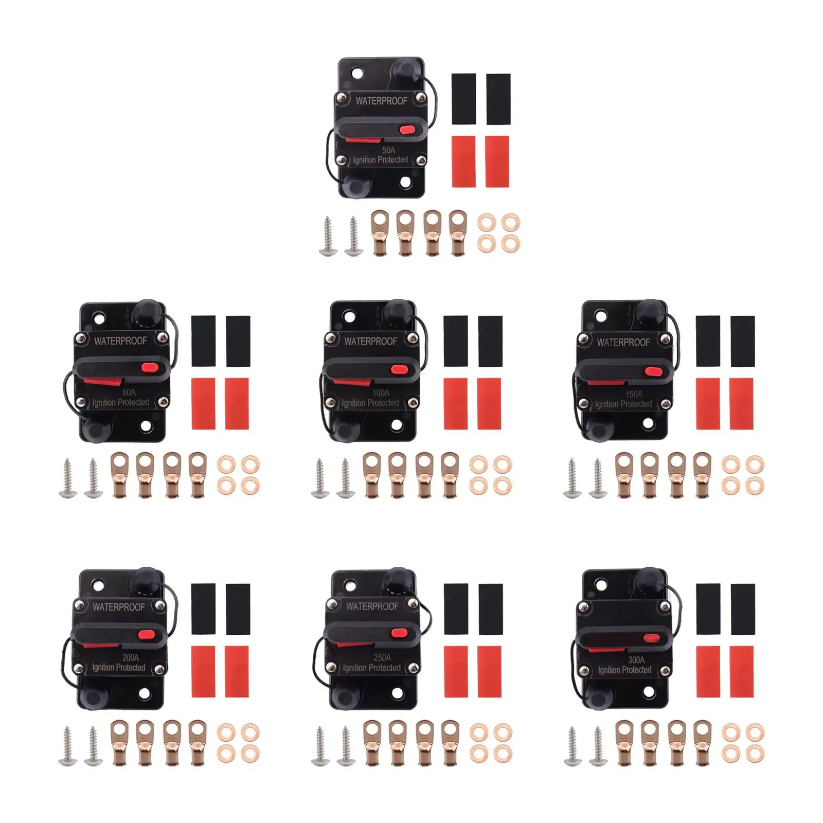 

Marine Circuit Breaker Waterproof Manual Reset Professional Surface Mount Waterproof for Automotive Trolling RV Car Boat