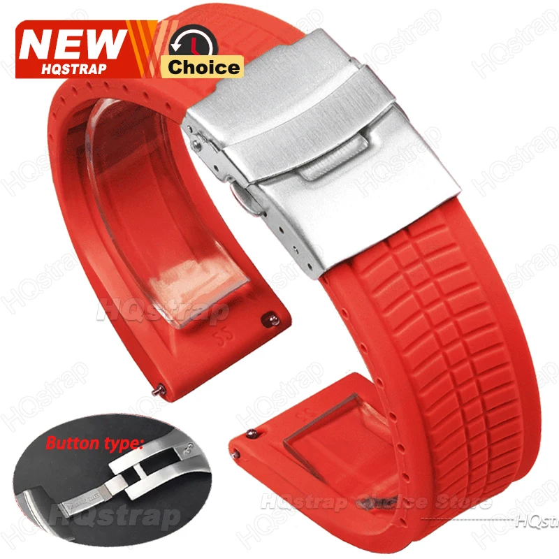 Universal Waterproof Silicone Sport Strap with Solid Buckle
