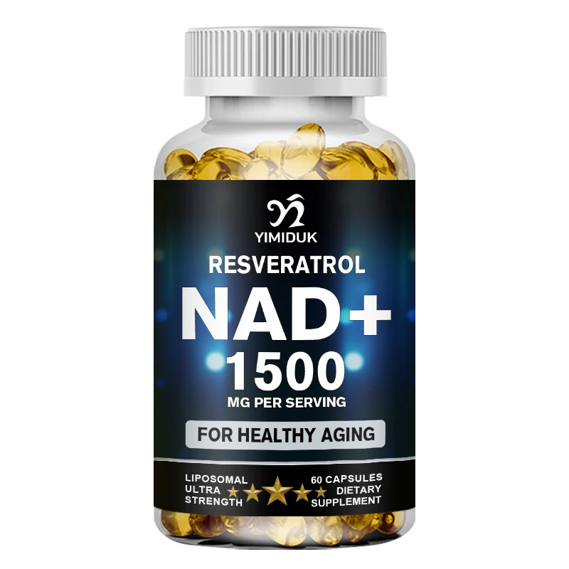 Nad תוספי מזון, עם resveratrol, nad בתוספת תוספי תזונה-תומך בריאות סלולרית, אנטי אייג 'ינג-120 קפסולות