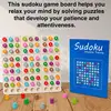 Sudoku Board Colorful Wooden Sudoku Puzzles Board Game Brain Teaser Desktop Toys Number Thinking Game for Adults and Kids 3 2