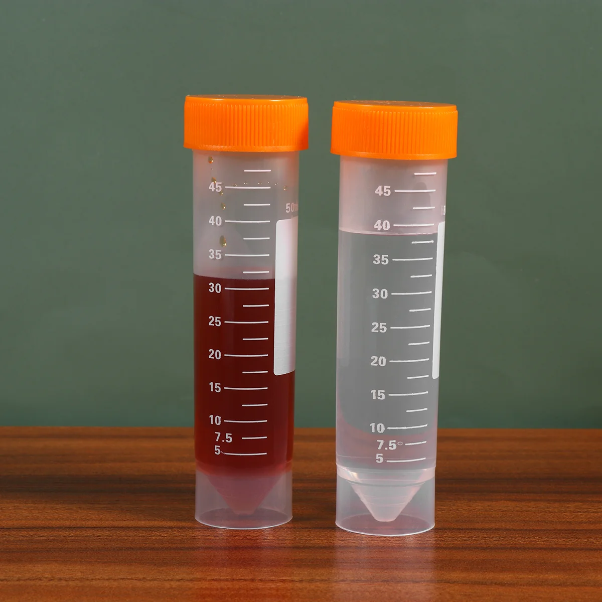 50Pcs/bag 50ml Free-standing Centrifuge Test Tube Plastic Screw Cap Flat Bottom Centrifuge Tube Scale Laboratory Supplies plastic test tubes,centrifuge tube
