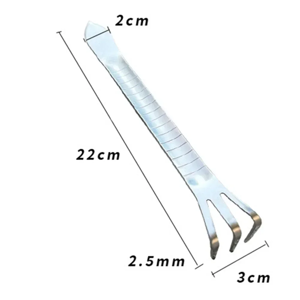 1pc Hand Rake Bonsai Tool Stainless Steel Three-prong For Miniature Garden Potting Transplanting Nurturing