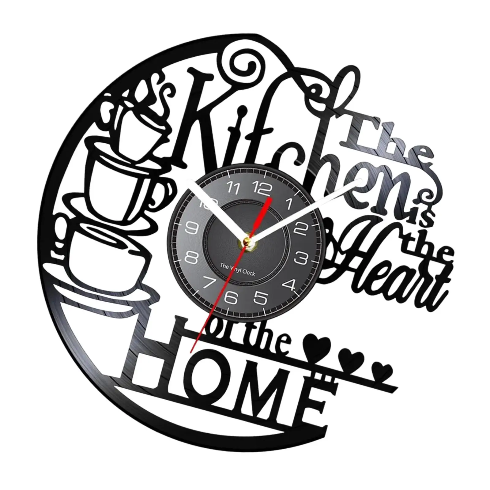 Kitchen Record Wall Clock Decorative Arabic Numeral Artwork Kitchen Heat Home