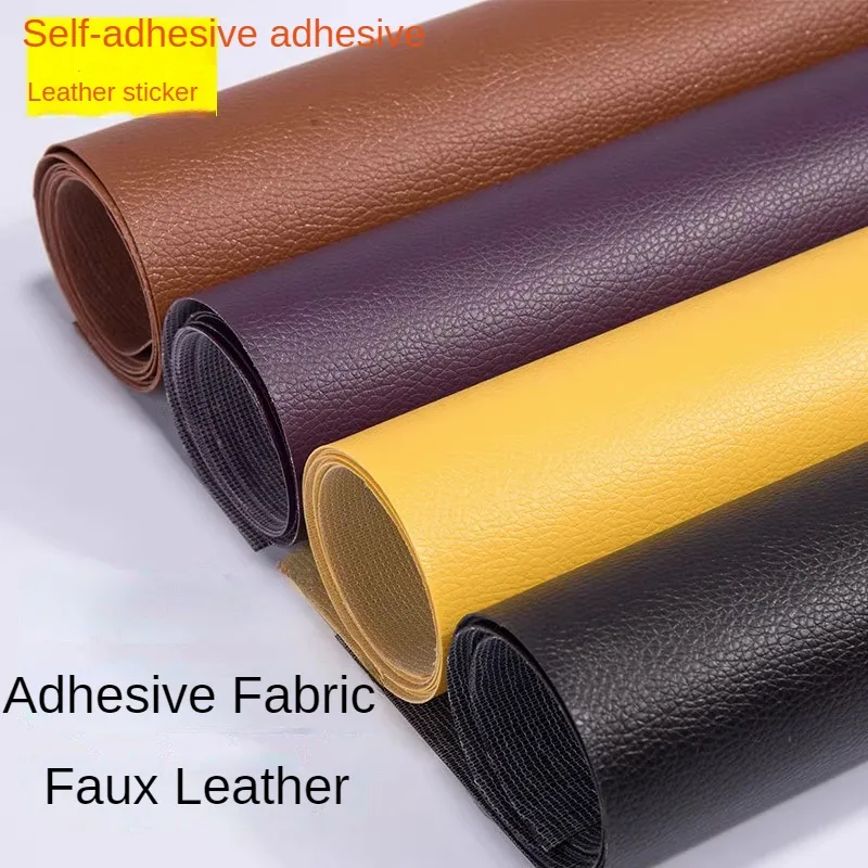 AdhesiveFabricFauxLeatherByTheMeterforUpholsteryChairsCar