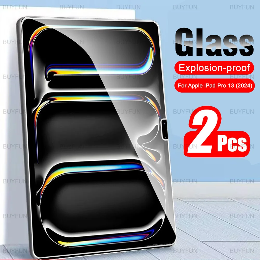 

2Pcs Screen Protector For Apple iPad Pro 13 inch 7th iPadPro 5th Generation Tempered Glass for iPad Air 11 6th iPadAir 2024 Glas