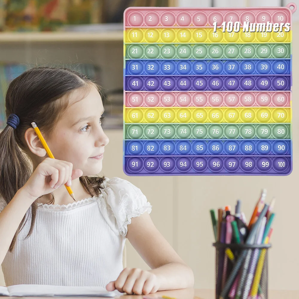 1-100 Numbers Counting Math Games Pop Fidget Toys, Digits Figures Learning Practice Board Games, Christmas Gifts for Kids
