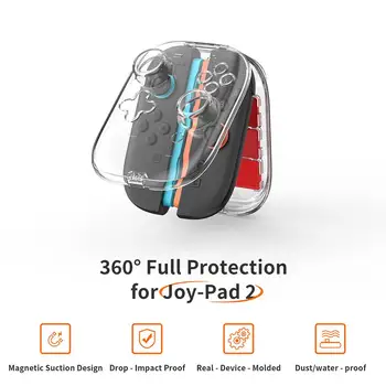 Transparent PC Case for Switch 2 Joypad Anti-Scratch Storage Shell Box Game Card Slots Protective Cover for NS2 Games Case 1