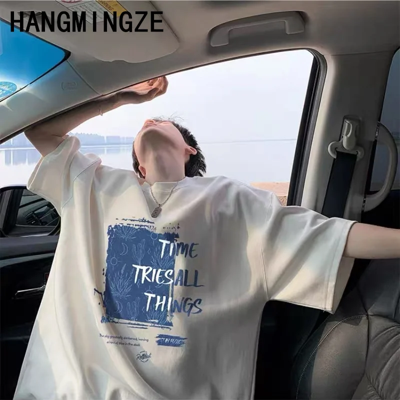 

2024 New Letter Graphic Print T-Shirt For Men Cotton Streetwear Tee Tops Summer Hip Hop Y2K T Shirts Casual Vintage Tshirt Homme