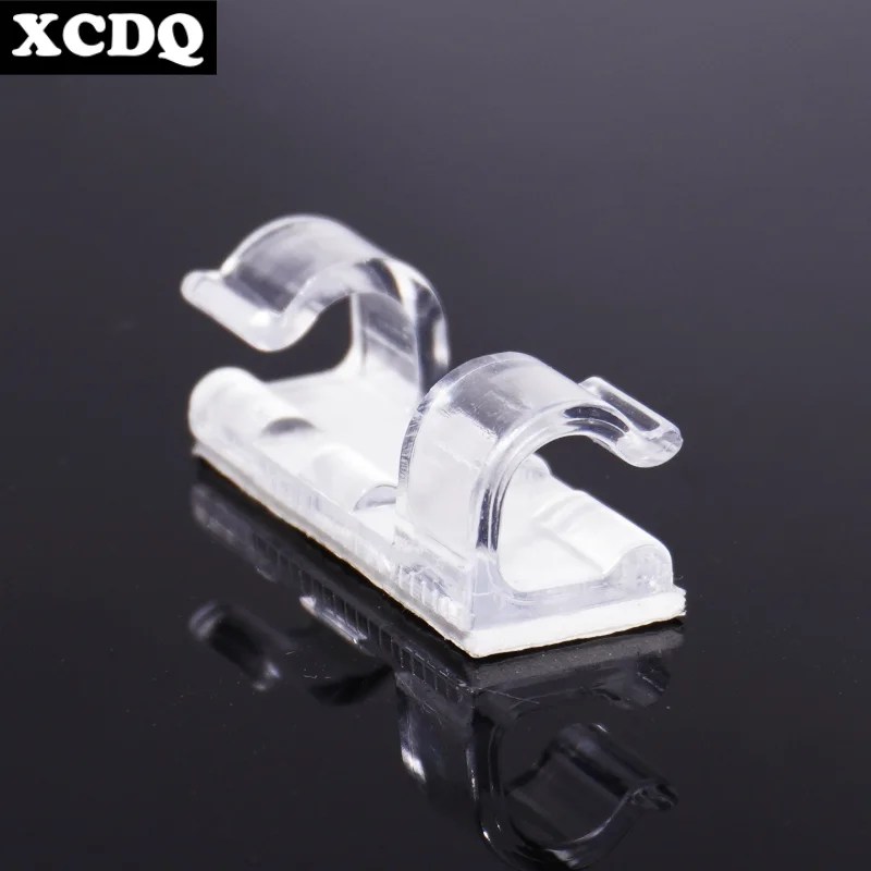 100pcs Transparent Self-Adhesive Cable Clips and Wall Hooks