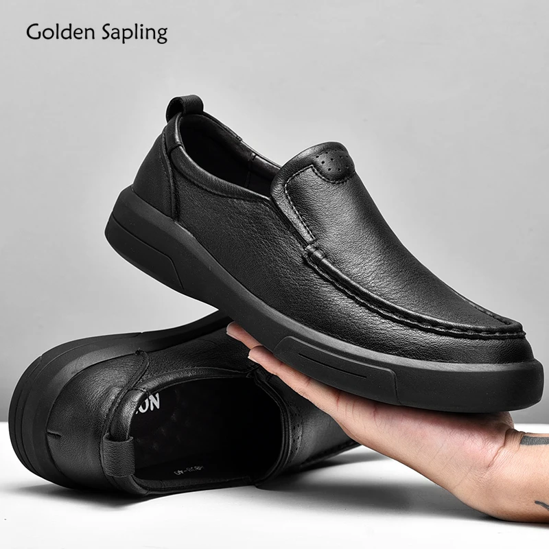 

Golden Sapling Men's Casual Business Shoes Genuine Leather Flats Fashion Office Loafers for Men Wedding Shoes Elegant Moccasins