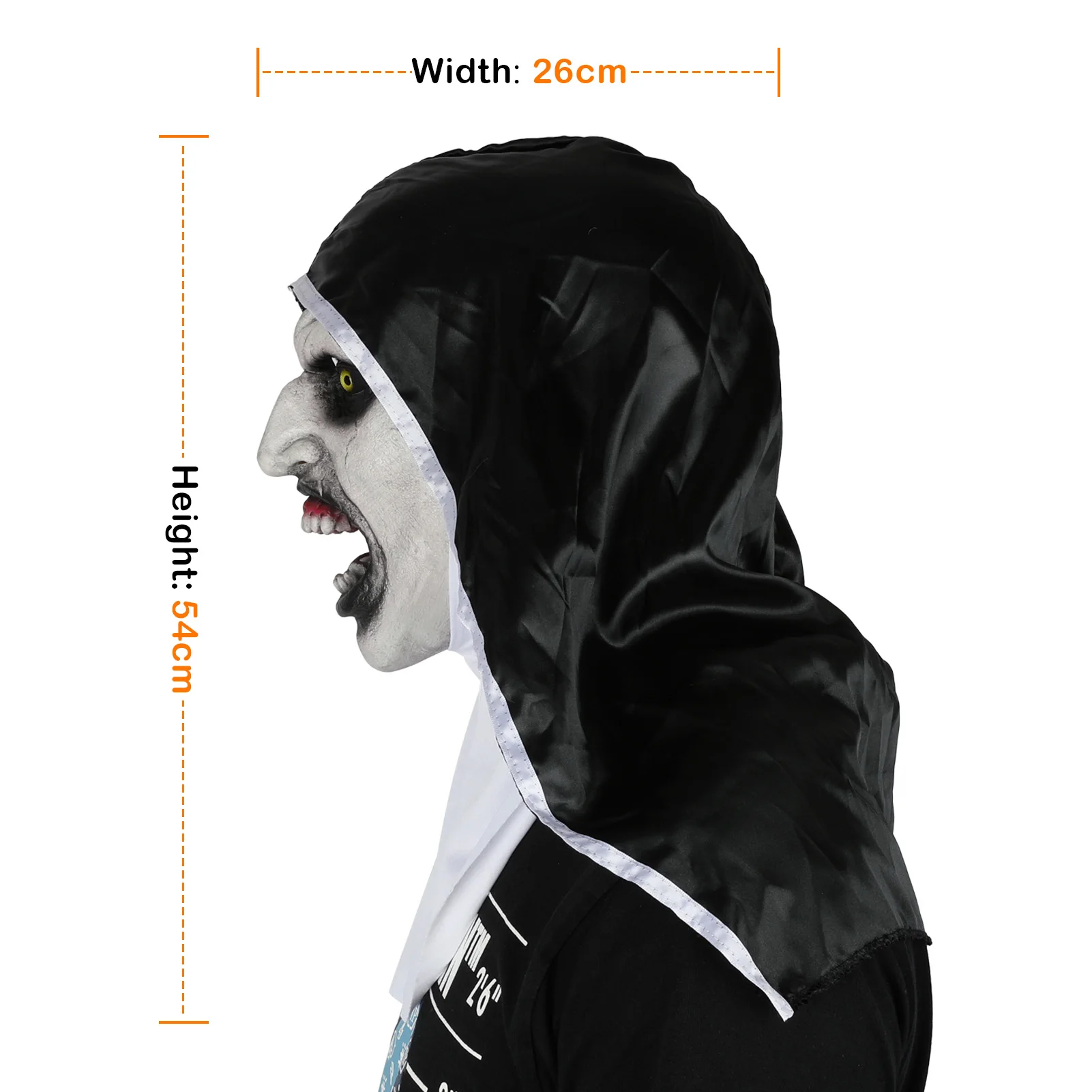 Ghost Nun Mask Cosplay Horror Movie The Conjuring Latex Full Face Helmet Halloween Masquerade Party Scary Headwear Prop