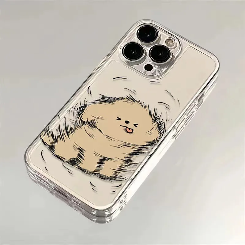 Phone Case For Lovers Couples Fit For Samsung Galaxy S10 S20 S21 S22 S23 S24 FE Plus Ultra Note 20 Clear Case Cute Cartoon Dog
