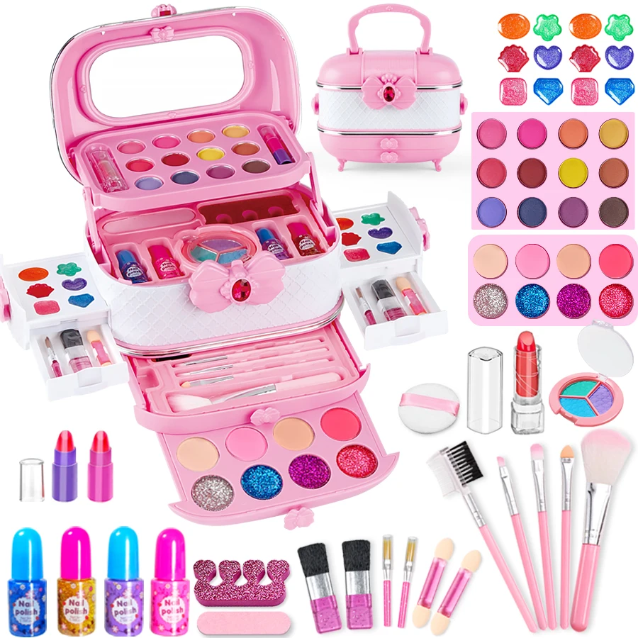 balnore 21 Pcs Kids Makeup Kit for Girl Washable Makeup Set Safe