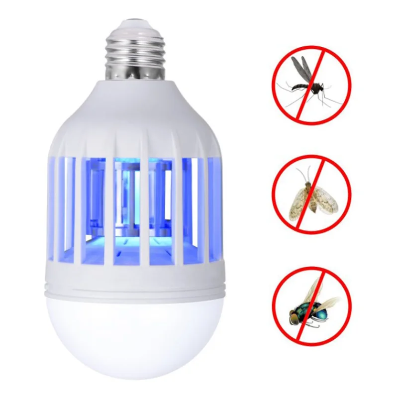 Ac 220V 15W Led Mosquito Killer Bulb 2 In 1 Led Bulb Light E27 Per Indoor Home Anti Mosquito Repellent Bug Zapper