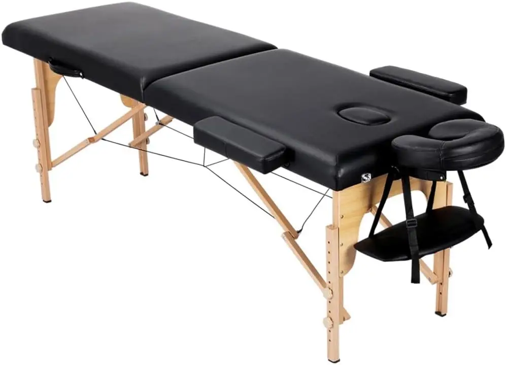 Массажный стол Yaheetech, массажная кровать, портативная кровать для наращивания ресниц, стол для татуировок, Регулируемый черный