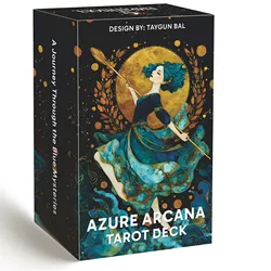 Mystical Tarot Card Set, 78 - Piece Deck with Guide, Perfect for Beginners and Divination Enthusiasts (Azure Arcana)