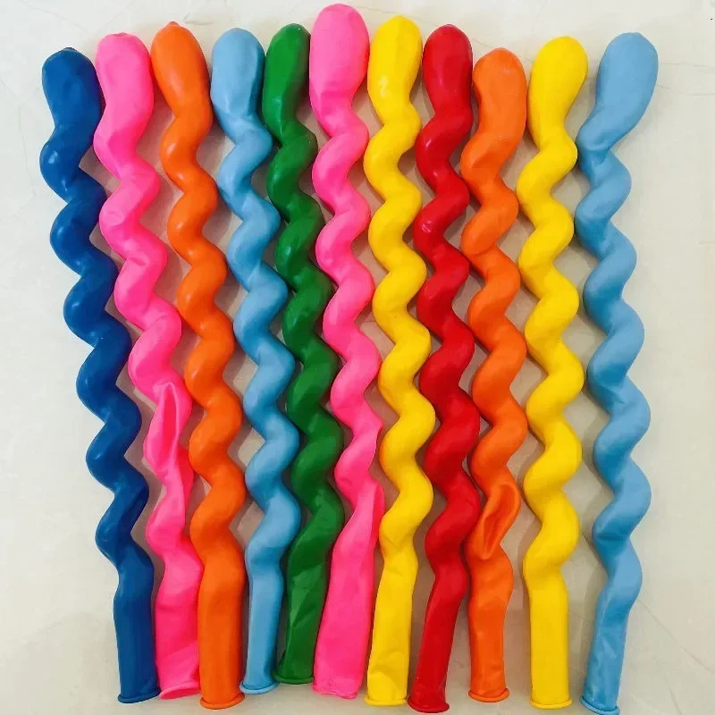 100Pcs/lot Latex Screw Twisted Balloons Spiral Thicken Long Balloon for Christmas Festival Wedding Birthday Party Decor Supplies