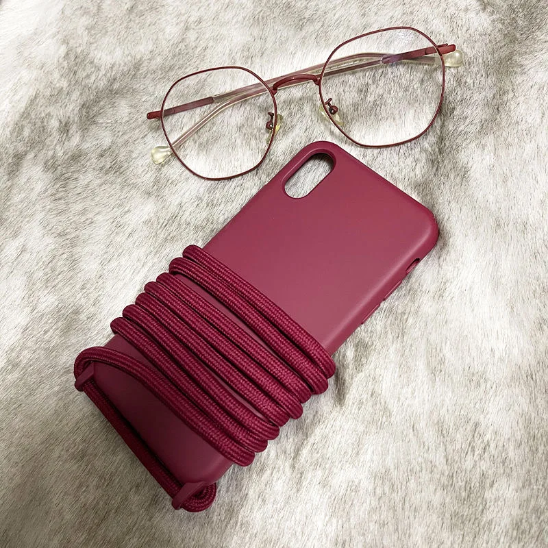 Liquid Silicone Crossbody Lanyard Case with Neck Strap - Soft Candy Cover