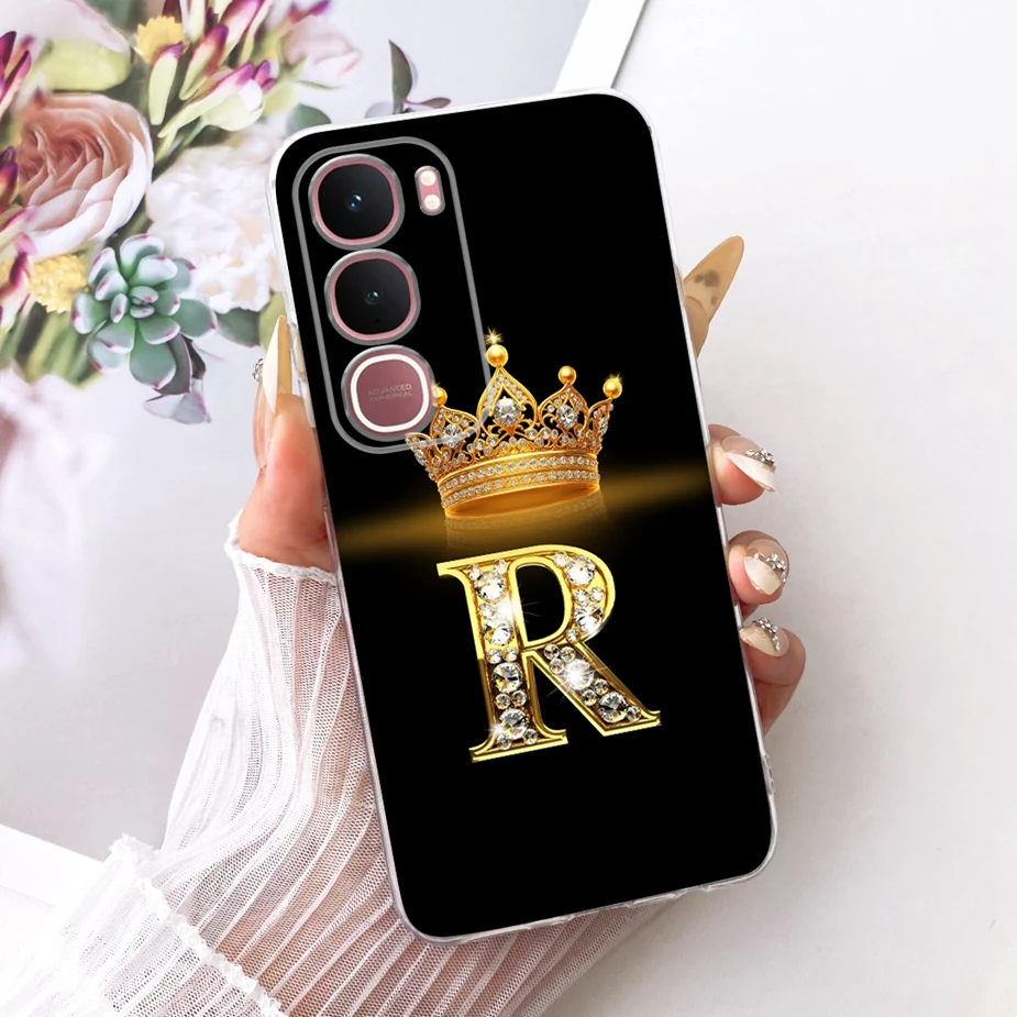 Crown Letters Soft Silicone Slim Phone Case - Elegant Design