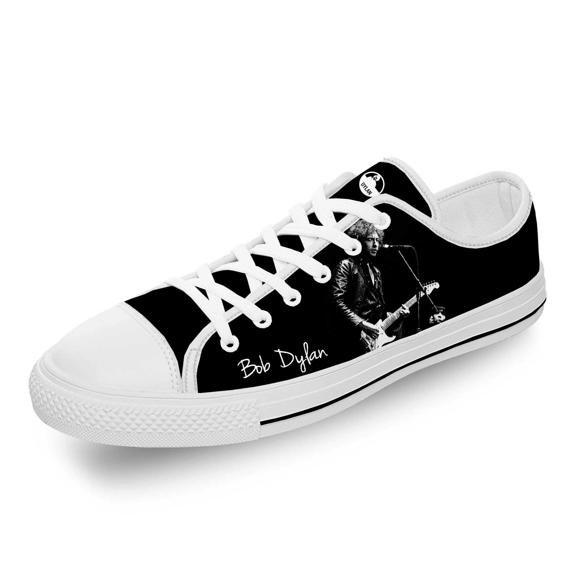 

Rock Musician Bob Dylan Hot Cool White Cloth Fashion 3D Print Low Top Canvas Shoes Men Women Lightweight Breathable Sneakers