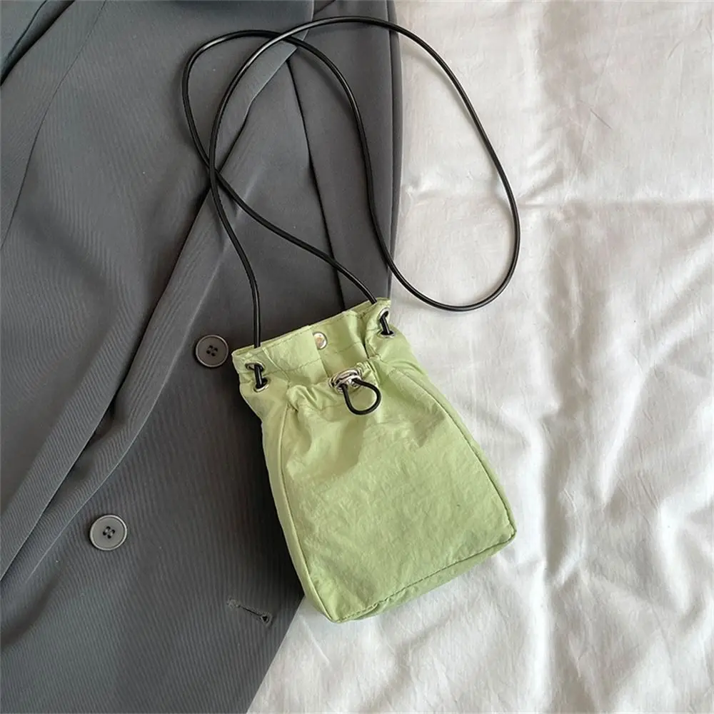 Fashion Minimalist Style Solid Color Shoulder Crossbody Bags Girls Messenger Bag Lightweight Phone Bag Nylon Small Coin Purse 8