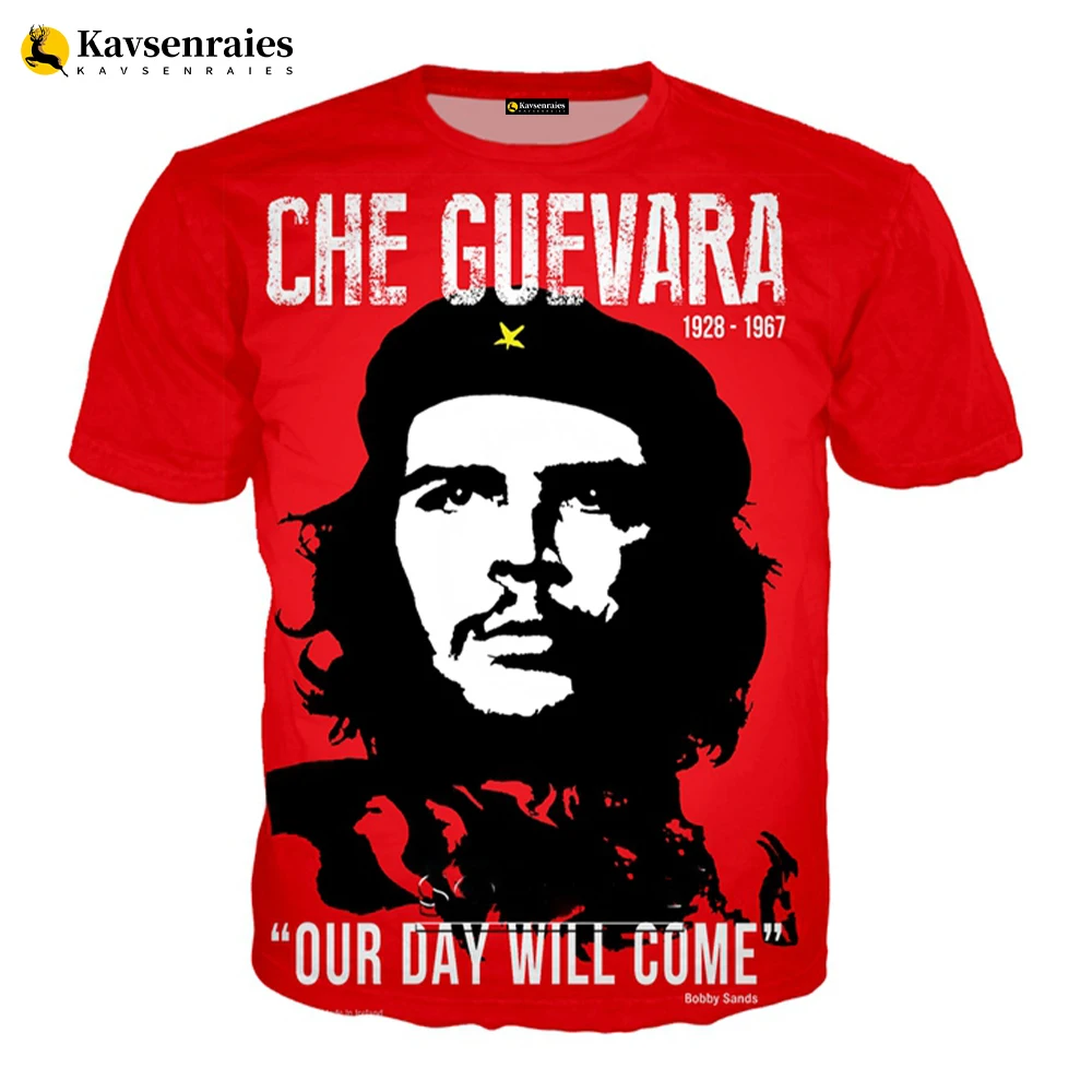 

Футболка Che Guevara с 3D принтом для мужчин и женщин, модная повседневная рубашка, уличная одежда в стиле Харадзюку, крутые топы, большие размеры, на лето