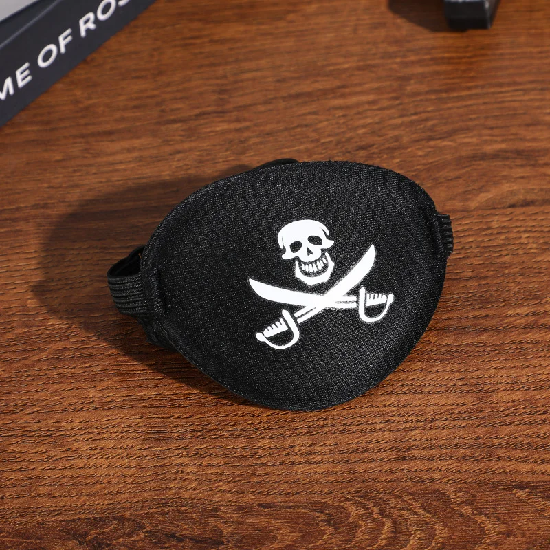 Description Picture 2 of itemAdult Pirate Eye Patch Skull Crossbone Eye Patch Eye Mask For Halloween Party Cosplay Black Eye Mask Pirate Style Eye Patch