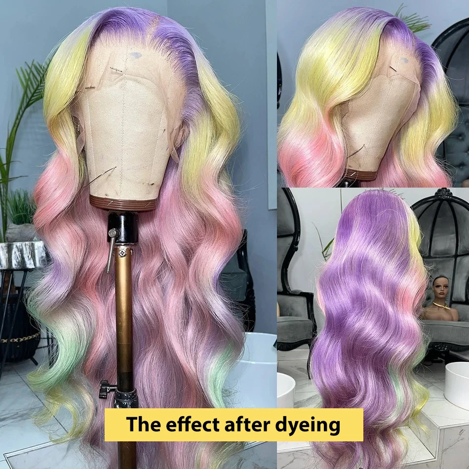 250 Density 13x6 HD Lace Front Human Hair Wigs 613 Honey Blonde Color Body Wave 30 40 Inch 13x4 Lace Frontal Wig For Women 4