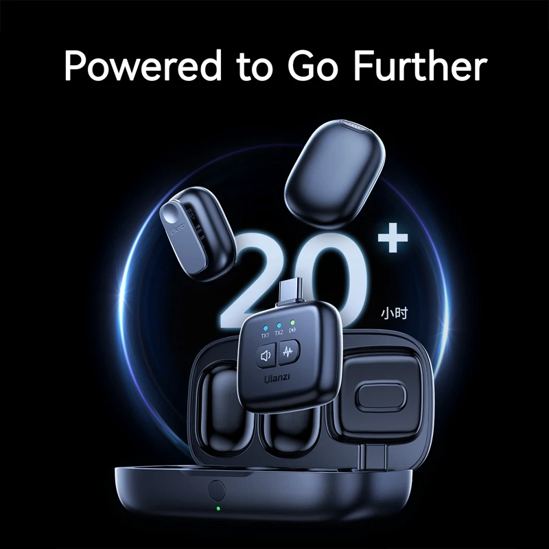 Ulanzi-Lavalier a30ワイヤレスマイク,小型屋外マイク,vlog