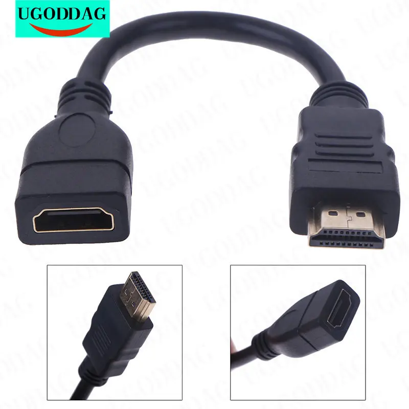 1 шт. 15 см/30 см/100 см HDMI-совместимый удлинитель штекер-гнездо HDMI-совместимый защитный УДЛИНИТЕЛЬ шнур