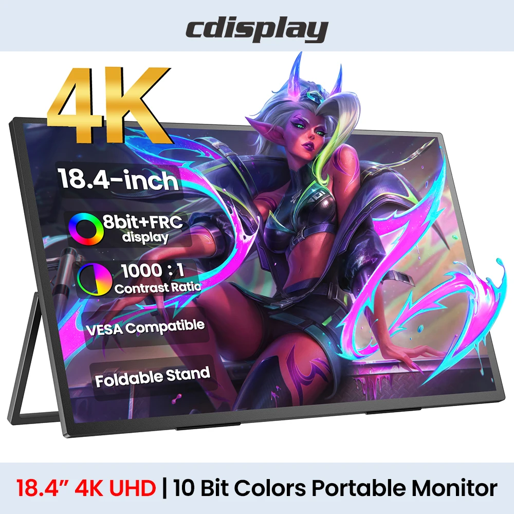 Cdisplay-4K-Portable-Monitor-18-4-inch-External-Gaming-Monitor-10Bit ...