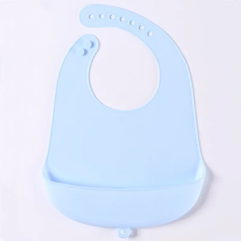 1Pcs 새로운 점심 앞치마  실리콘 Bibs  어린이 소녀 소년 방수 타액 고체 먹이 Bib  실리콘 Bib 앞치마