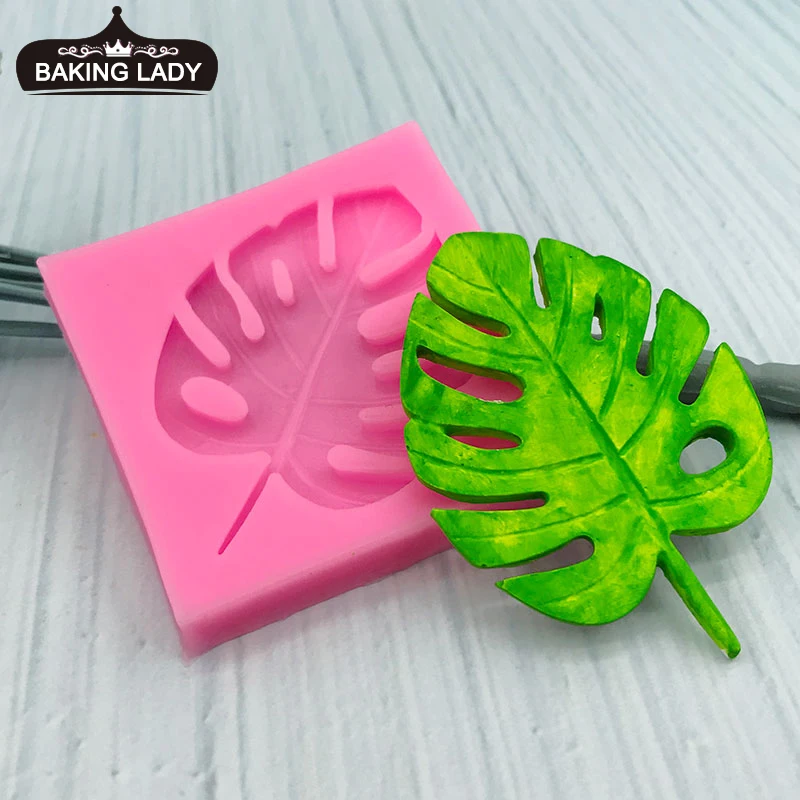 

Diy banana leaf hollow tree leaf turtle back leaf silicone mold chocolate biscuit baking cake decoration mold Cupcake DIY