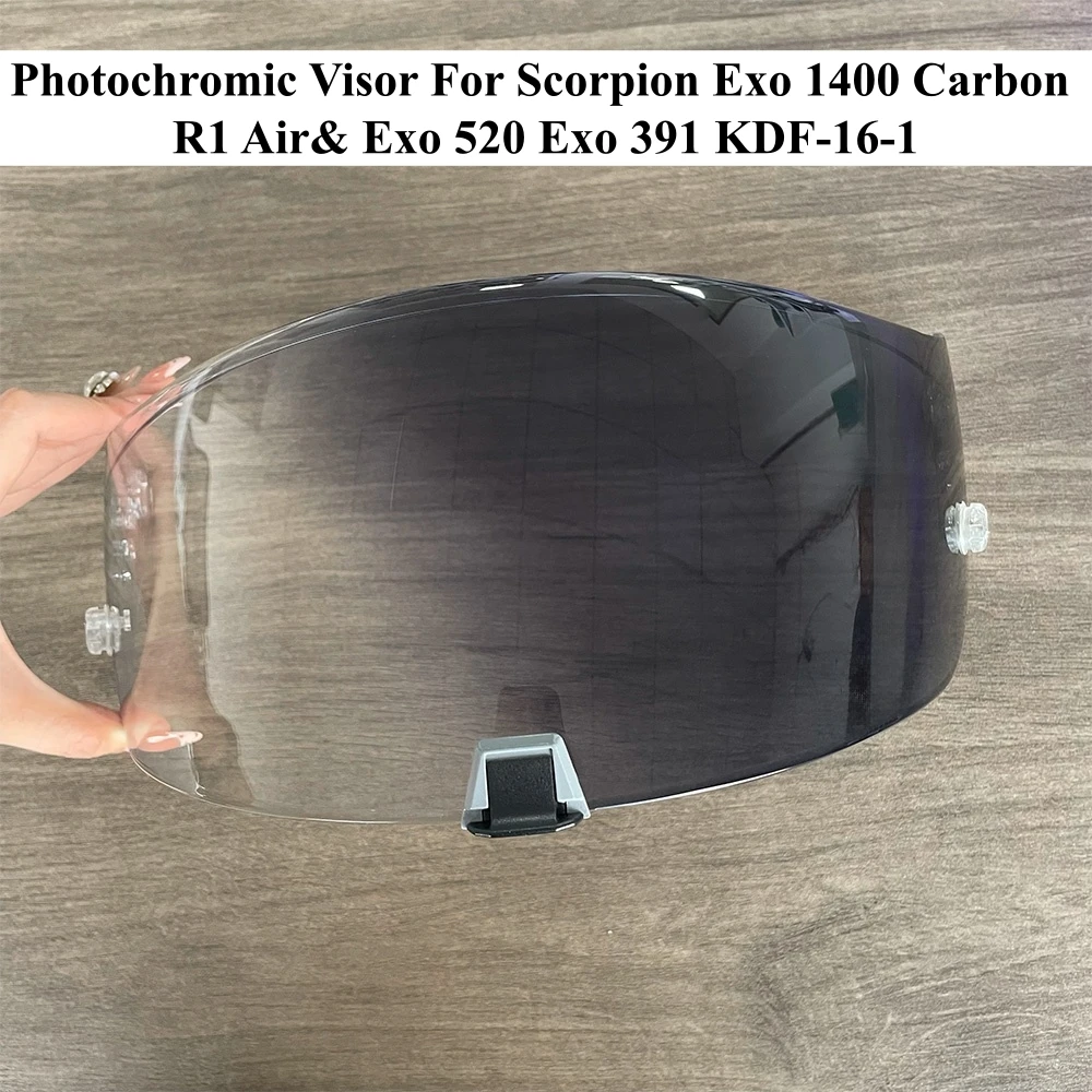 Photochromic Visor For KDF-16-1 Scorpion Exo 1400 Carbon R1 Air EXO 520 Anti-UV Anti-Scratch Dustproof Wind Helmet Shield Lens