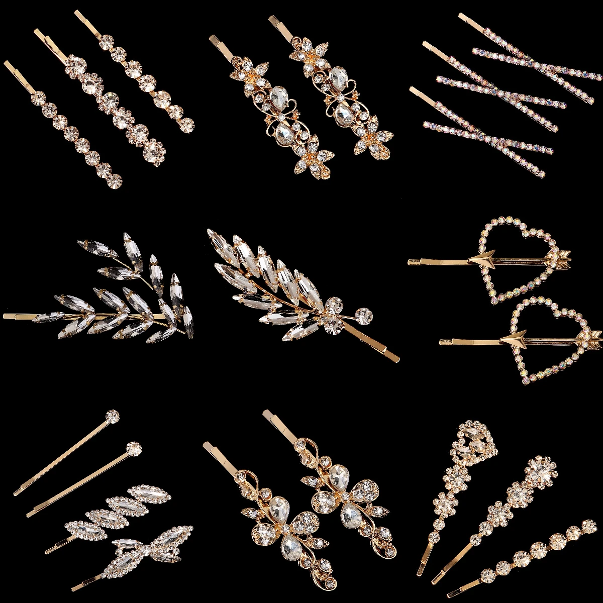 Mode Braut Haarspangen Klarem Kristall Frauen Haarschmuck Haarnadeln Frauen Haarspangen Braut Haarschmuck Zubehör