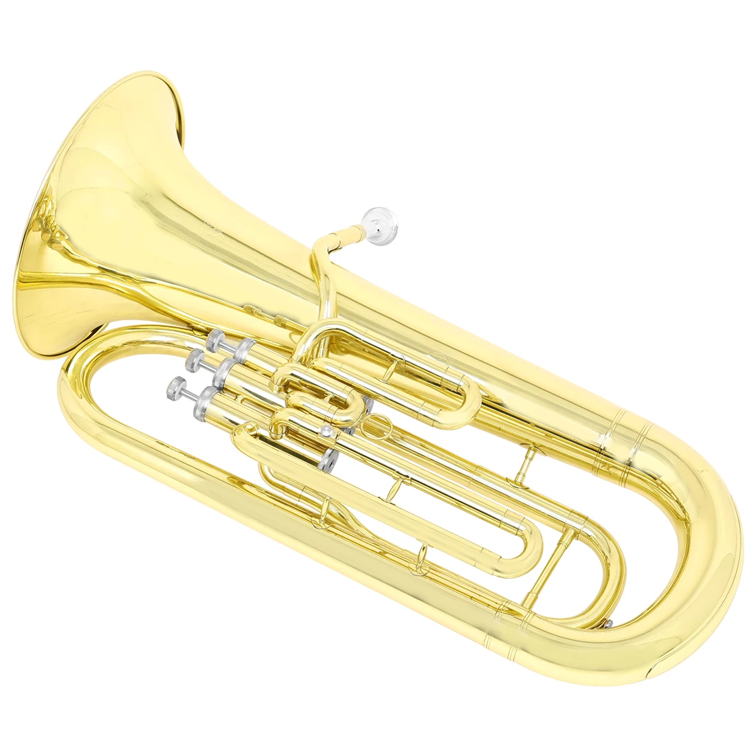SLADE Three Key Vertical Bass Horn Gold Bb Key Horn Holding Trumpet Brass Instrument with Box Gloves Straps Cleaning Cloth Parts