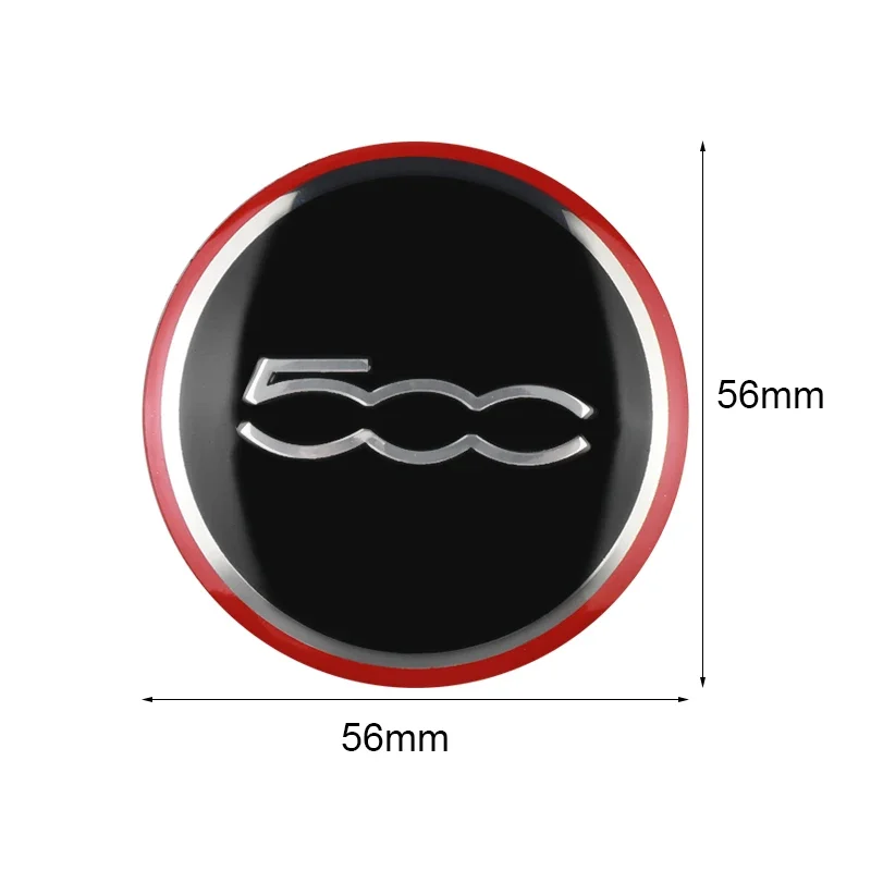 4pcs/Lot 56mm 60mm Car Wheel Hub Centre Cap For Fiat 500 Badge Emblem Hub Center Cover Car Sticker Styling Accessories