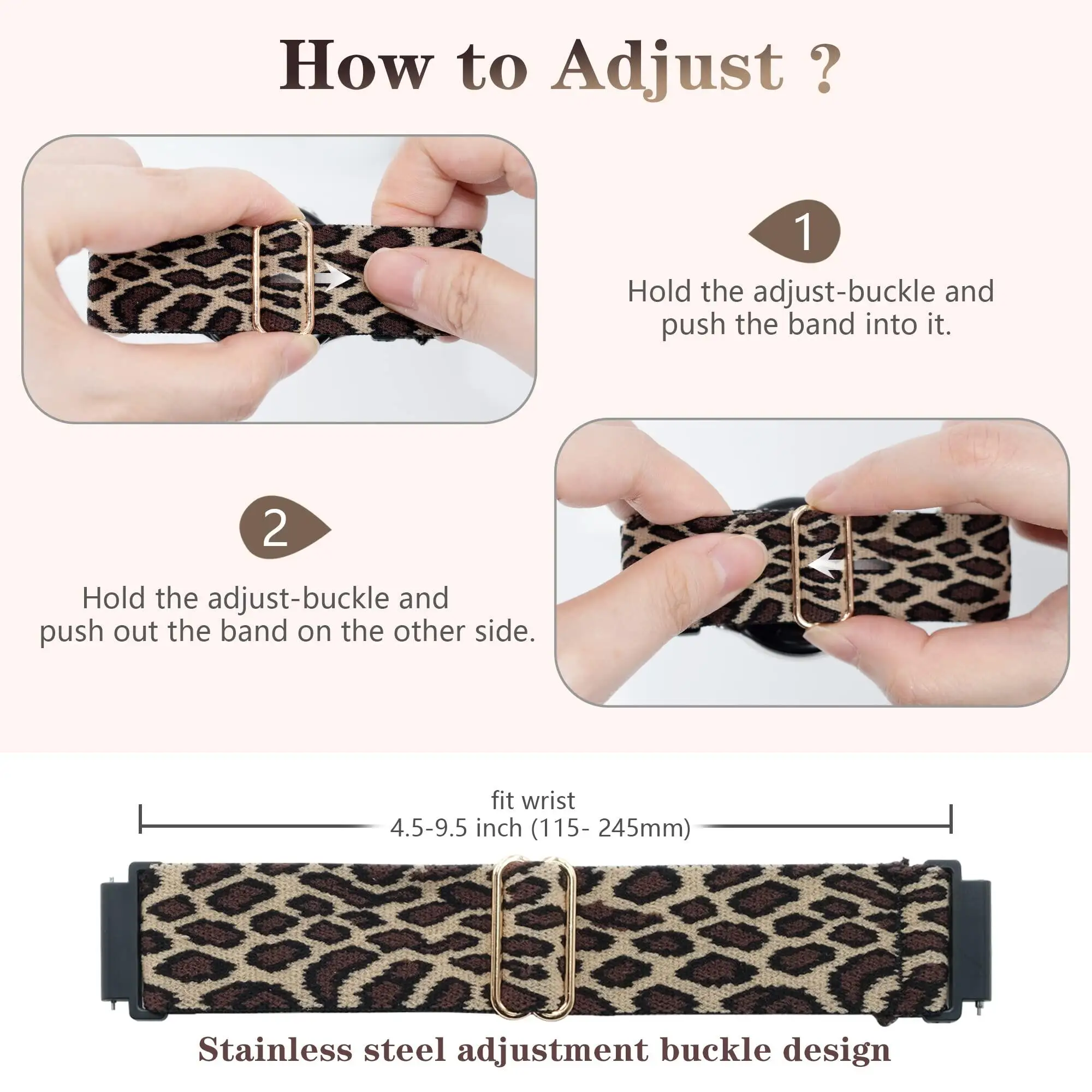 Braided Nylon Elastic Strap for Smartwatch 44mm/40mm/47mm