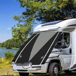 Travel Trailer RV Cover Adjustable RV Front Protector Cover With LED Lights Tear-Resistant Windproof Camper Cover Car Accessorie