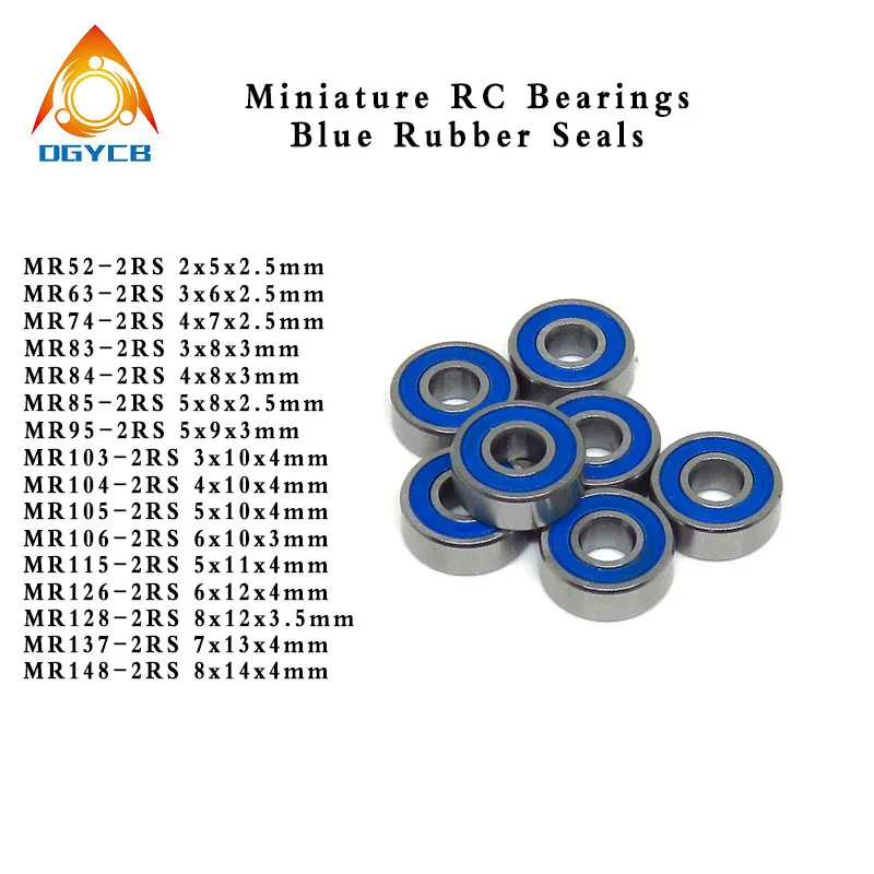 10pc MR83 2RS 3x8x3 mm Miniature Hobby Electric RC Car Truck Blue Seals Bearings MR52 MR63 MR74 MR84 MR85 MR95 MR126 MR128 MR148