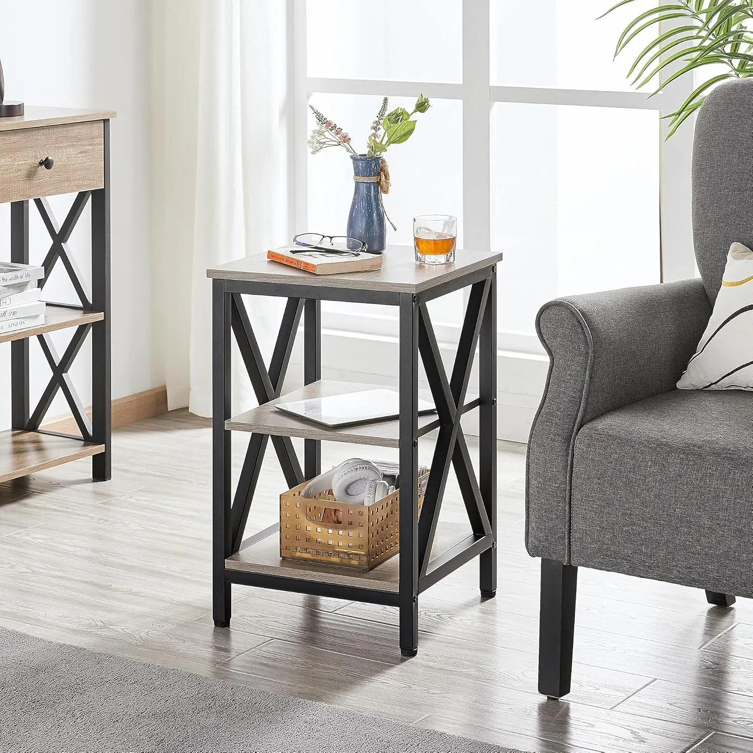 4 Pieces Living Room Table Sets - Includes TV Stand with Storage for 65 in TV, Lift-top Coffee Table with Baskets 4