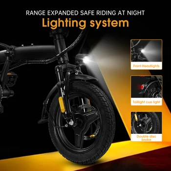 Folding Electric Bike for Adult With Basket 350W Foldable Electric Bicycle 48V 10.4AH Commuting Lightweight Cycling Escooter 3