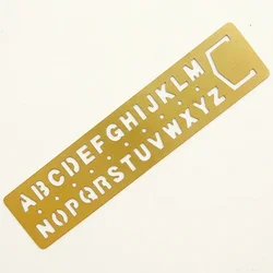Vintage Brass Hollow Ruler Bookmark for Notebooks and Planners (English Letters)