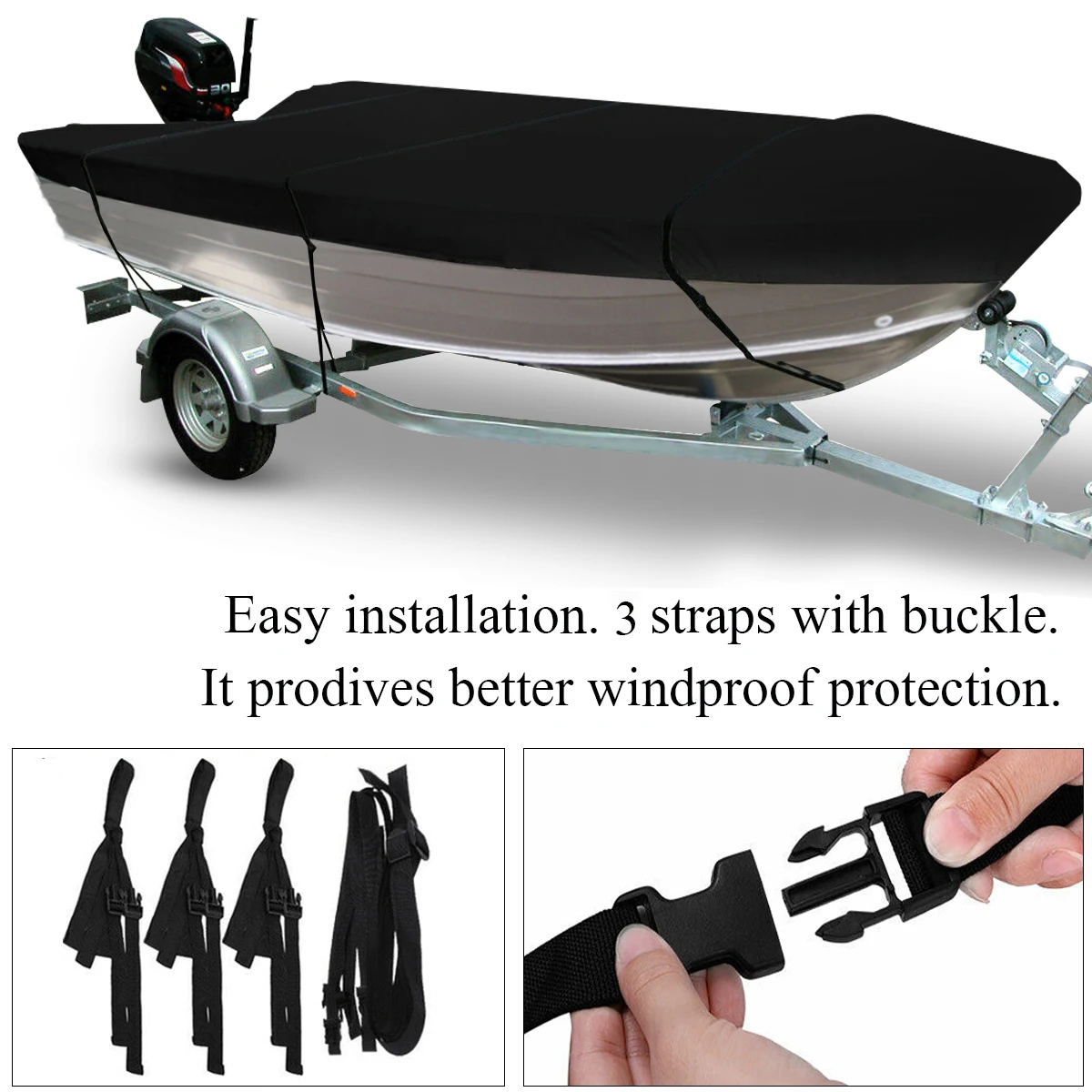 210D 3.5-4.5m Trailerable Heavy Duty Open Boat Cover Fishing Runabout Waterproof boat cover fishing boat cover