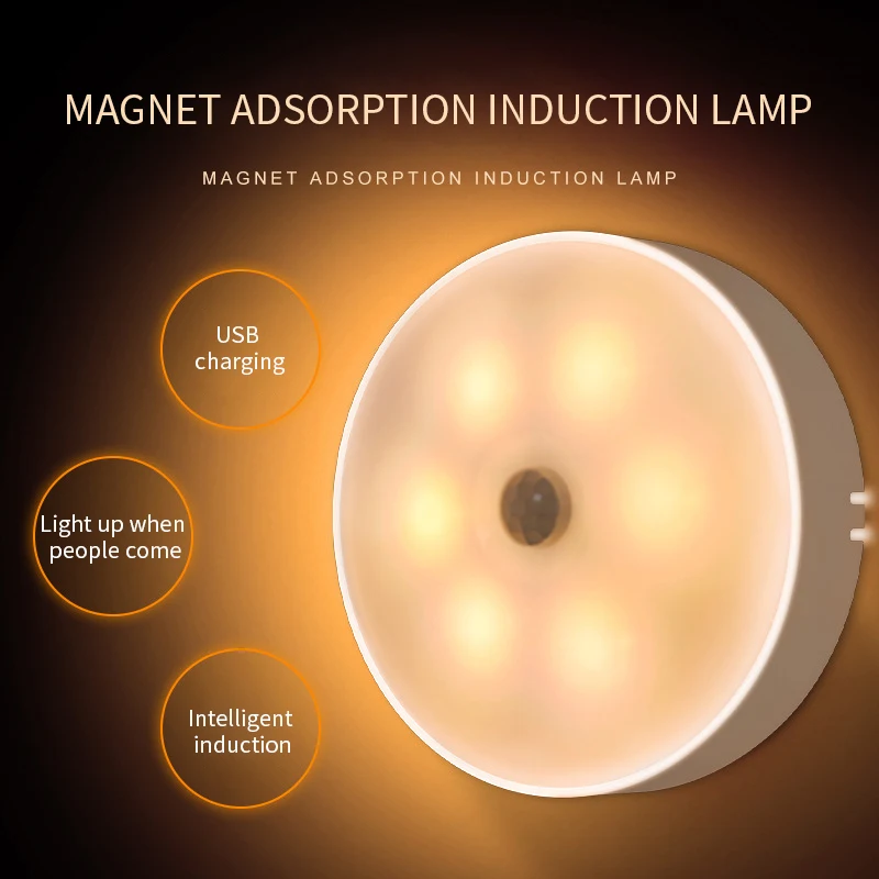 

Intelligent Human Body Induction Night Light LED Corridor Charging Home Wardrobe Bedroom Wireless Soft Light Bedside Lamp
