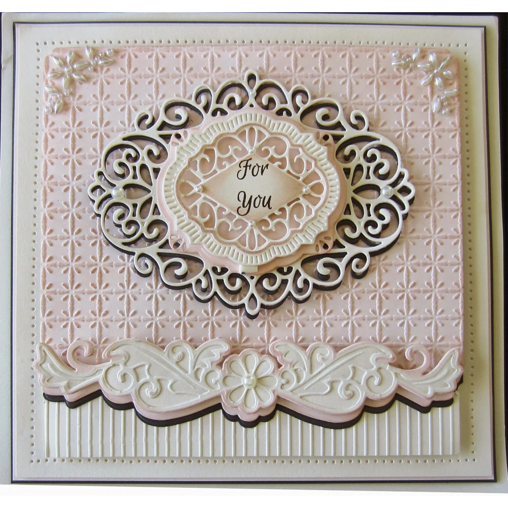 Acquista Fustelle Con Bordo In Pizzo Floreale Stencil In Metallo - Foto 7