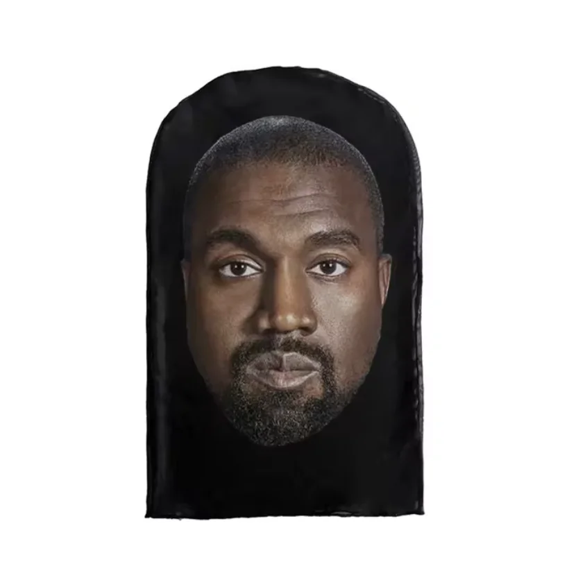 3D Printed Kanye Mask Drake Elastic Mesh Full Face Mask for Unisex Cosplay Headwear Party Simulation Balaclava Hat Headgear