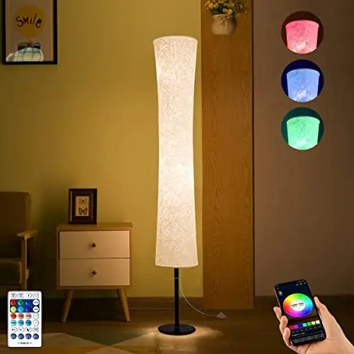 

Floor Lamp,RGBCW 2700K-6500K,APP & Remote&Smart Voice Control, 2 X 60W Equivalent, No Hub Required,Compatible with Alexa Ceiling