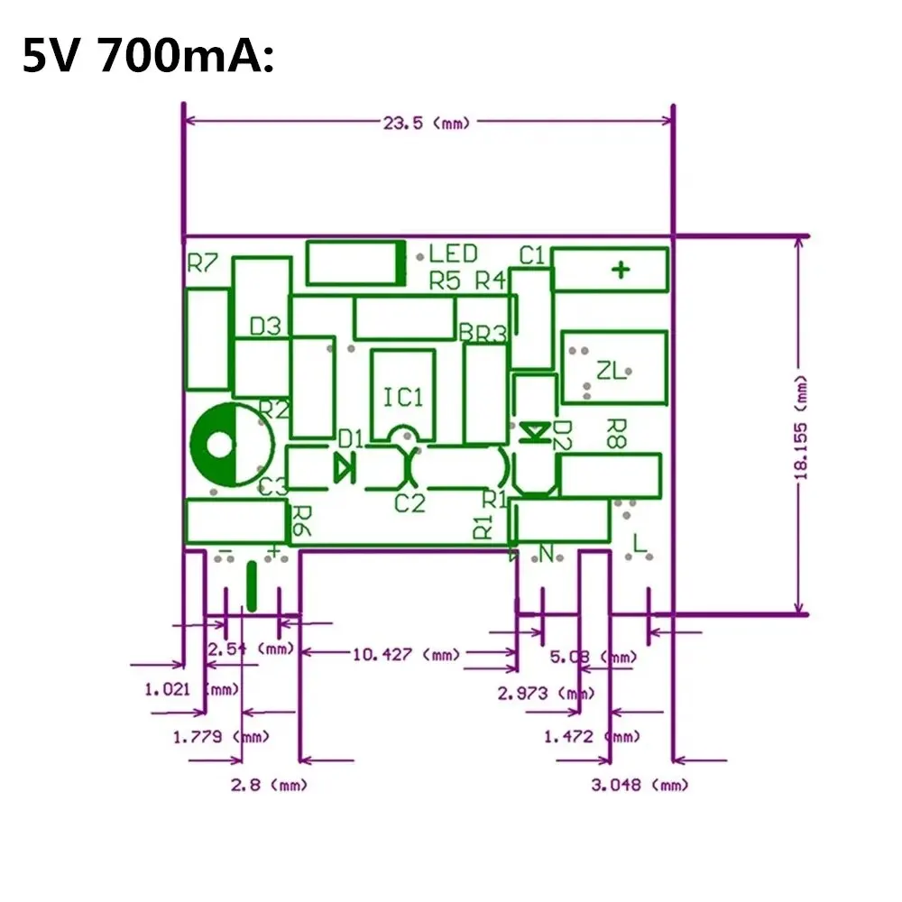 AC-DC 스텝 다운 변압기 전원 모듈, 정밀 벅 컨버터, AC 220V 5V DC, 5V, 700mA, 5V, 1000mA, 12V, 450mA, 신제품